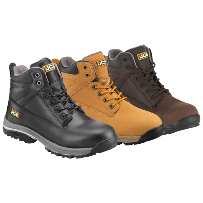 JCB Workmax S1P black full grain steel toe/midsole work safety boot 