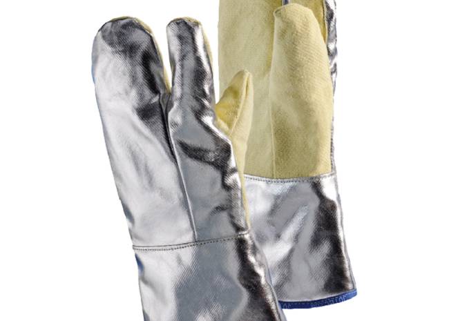 Jutec High Temperature Aramid / Aluminised Mitten 3 Finger Gloves
