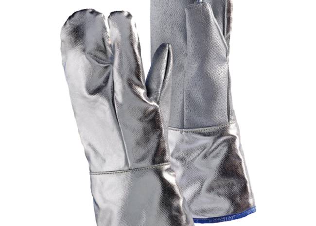 JUTEC Heavy Duty Silicone Coated 3 Finger Gloves with Aluminised Back 